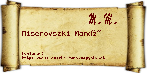 Miserovszki Manó névjegykártya